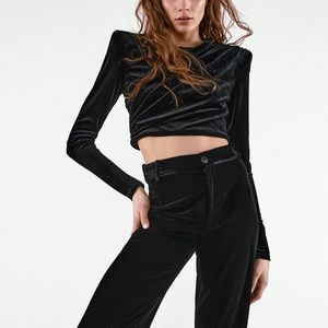 Zara Velvet Crop Top